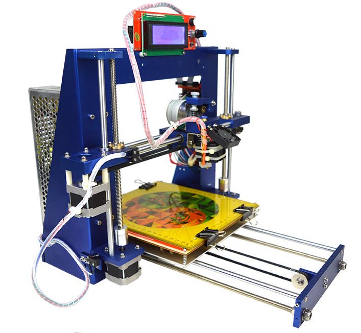 3D printer อลูมิเนียมฟ้า สวยงาม หัวฉีดสีฟ้า 